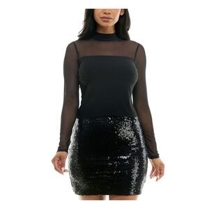 ALEX & SOPHIA Womens Black Back Long Sleeve Party Top Juniors XS